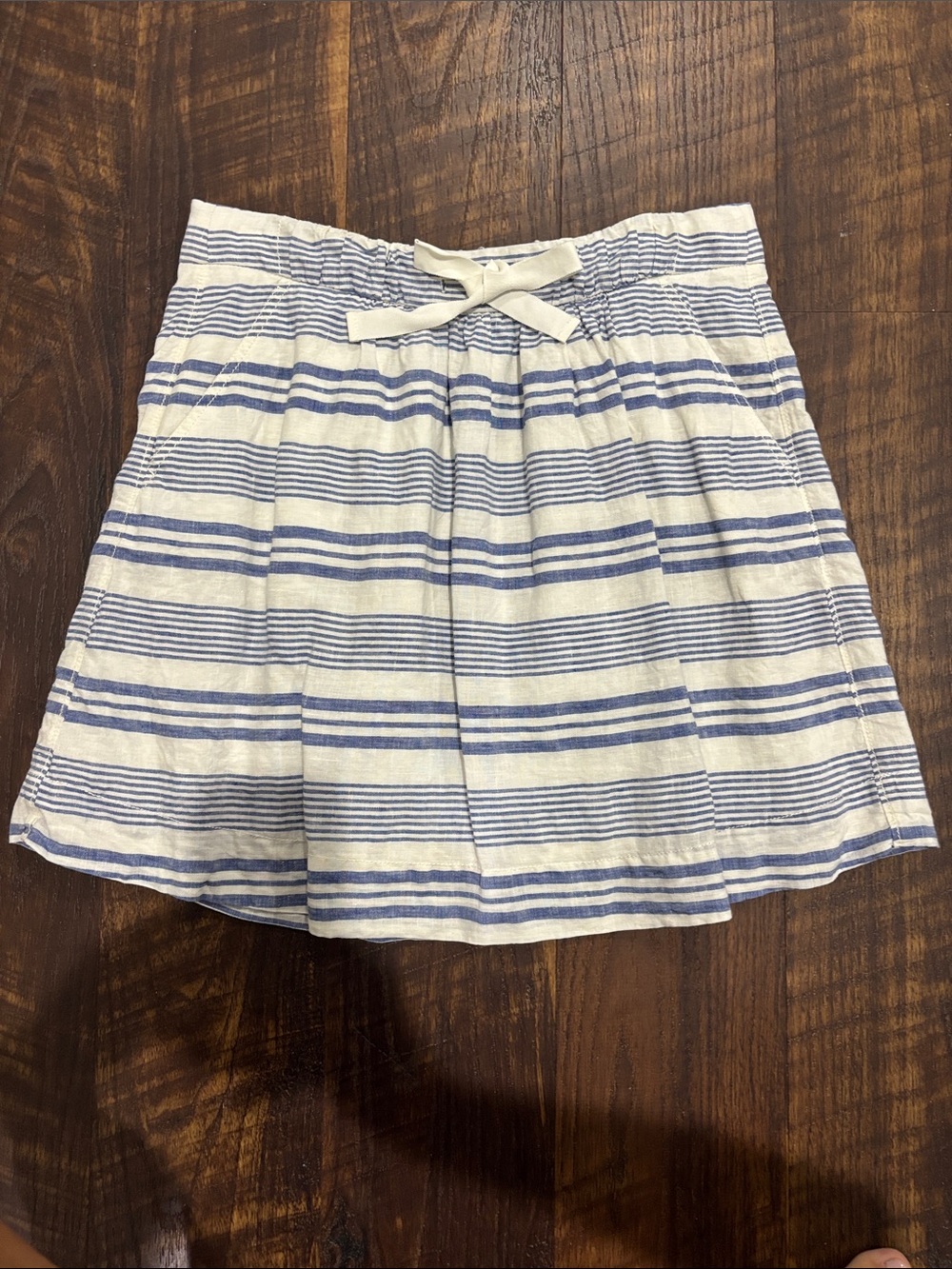 J. Crew Blue and White Striped Mini Skirt